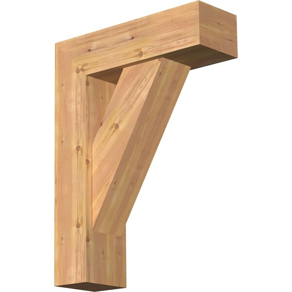Ekena Millwork Traditional Block Smooth Bracket w/ Offset Brace, Western Red Cedar, 7 1/2"W x 24"D x 32"H BKT0806X24X32TRA05SWR - main